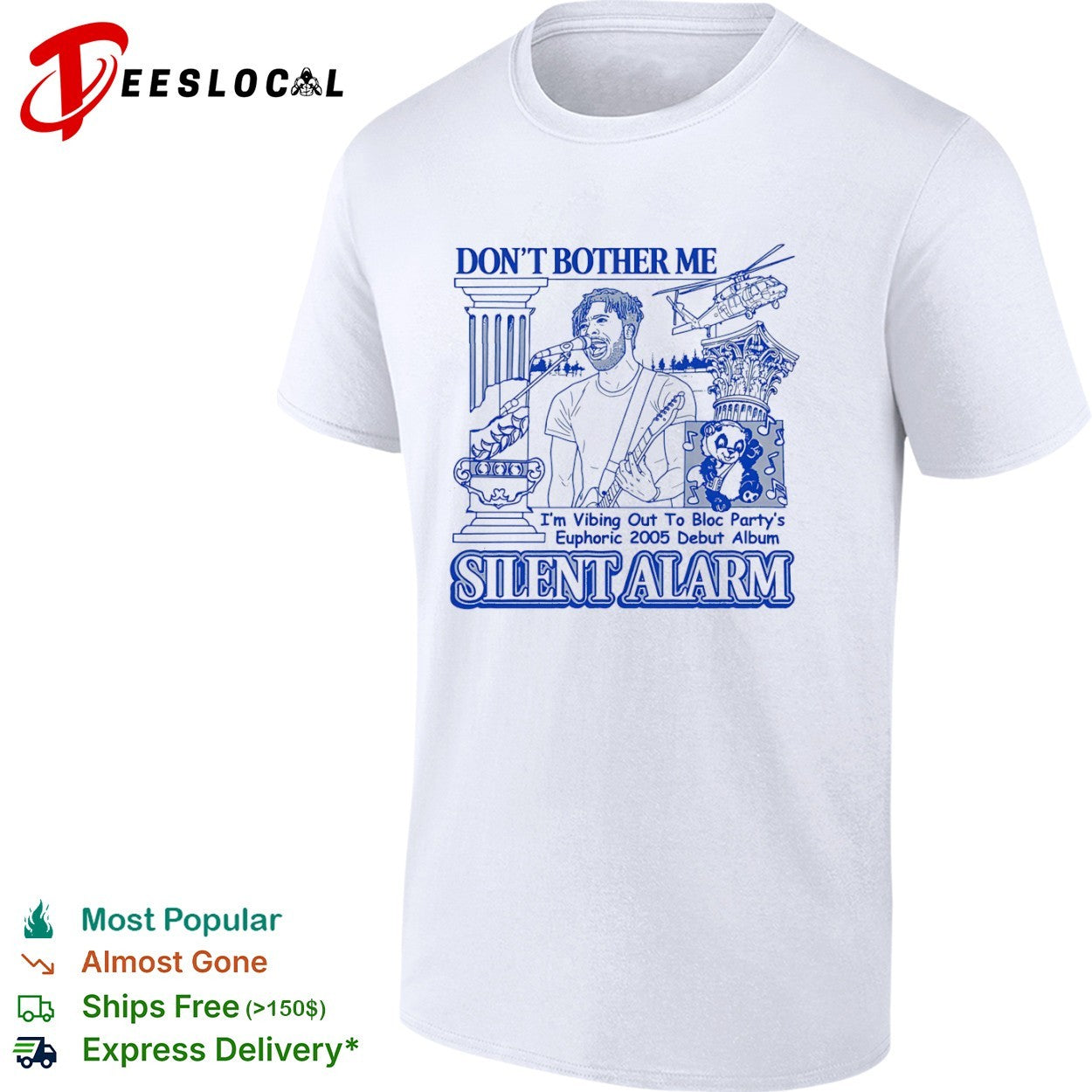 Kele Okereke Bloc Party Silent Alarm Don’t Bother Me I’m Vibing Out to the shirt