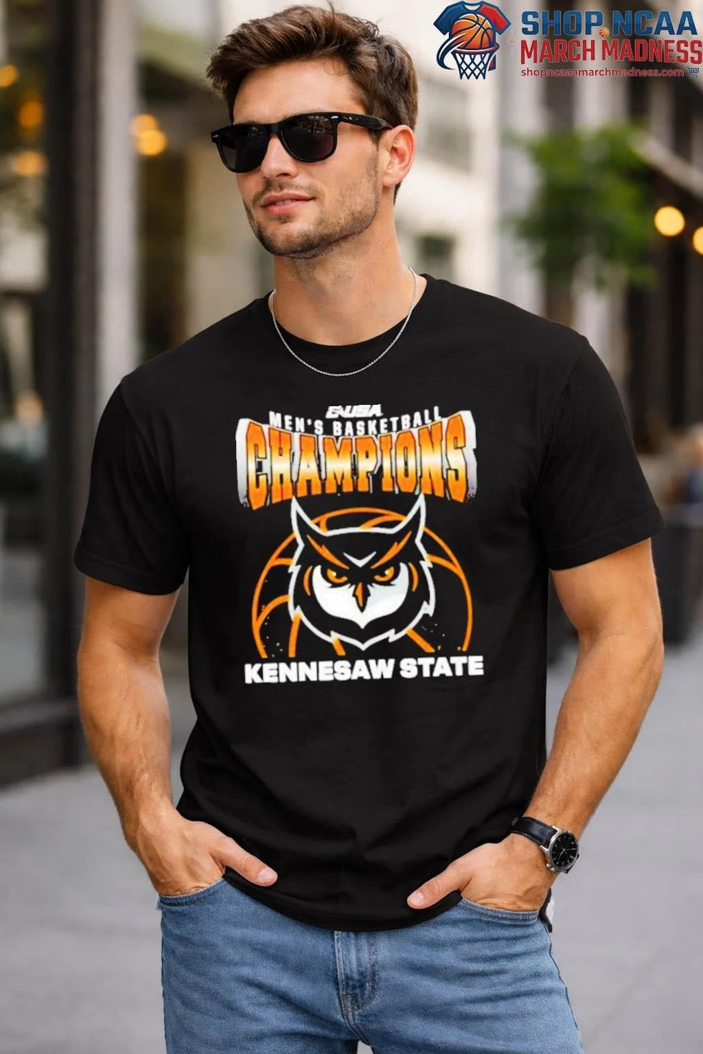 Kennesaw State Owls Champions C USA Men’s Basketball Tournament 2026 Mascot Shirt Kennesaw State Owls 2026