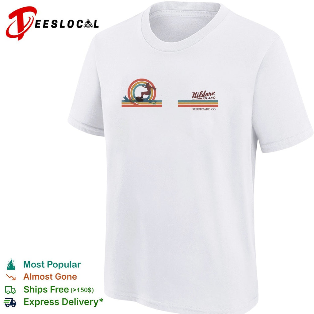 Kildare Island Surfboard Co surfer rainbow vintage shirt
