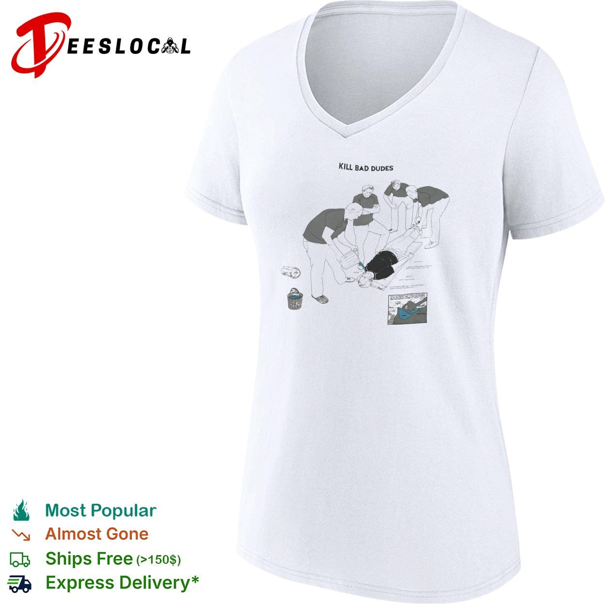 Kill bad dudes diagram waterboarding interrogation procedure shirt