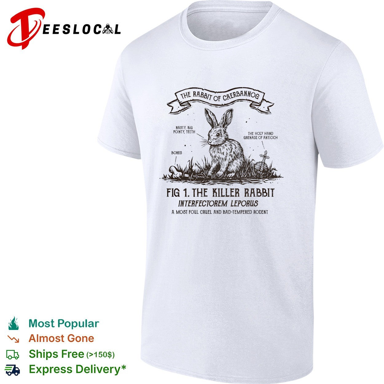 Killer Rabbit of Caerbannog from Monty Python and the Holy Grail The Rabbit of Caerbannog shirt