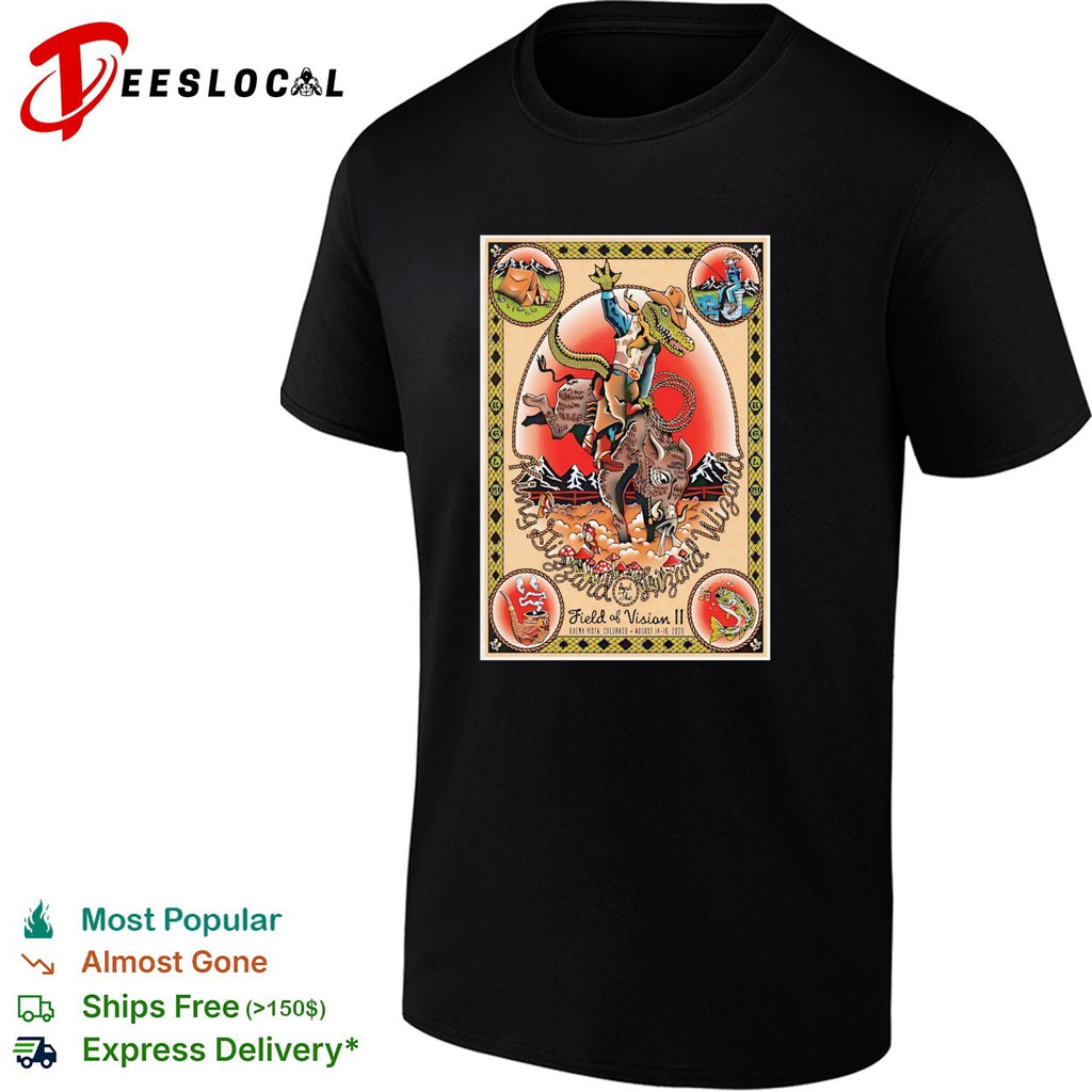 King Gizzard and the Lizard Wizard crocodile cowboy riding boar Field of Vision II 2026 shirt