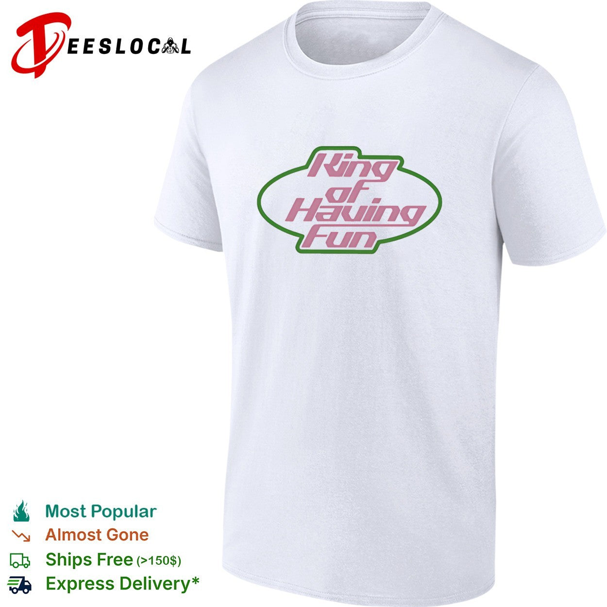 King of having fun oval badge logo shirt