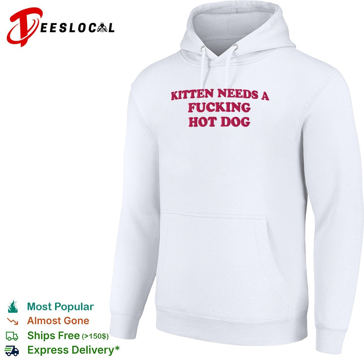 Kitten needs a fucking hot dog embroidered shirt