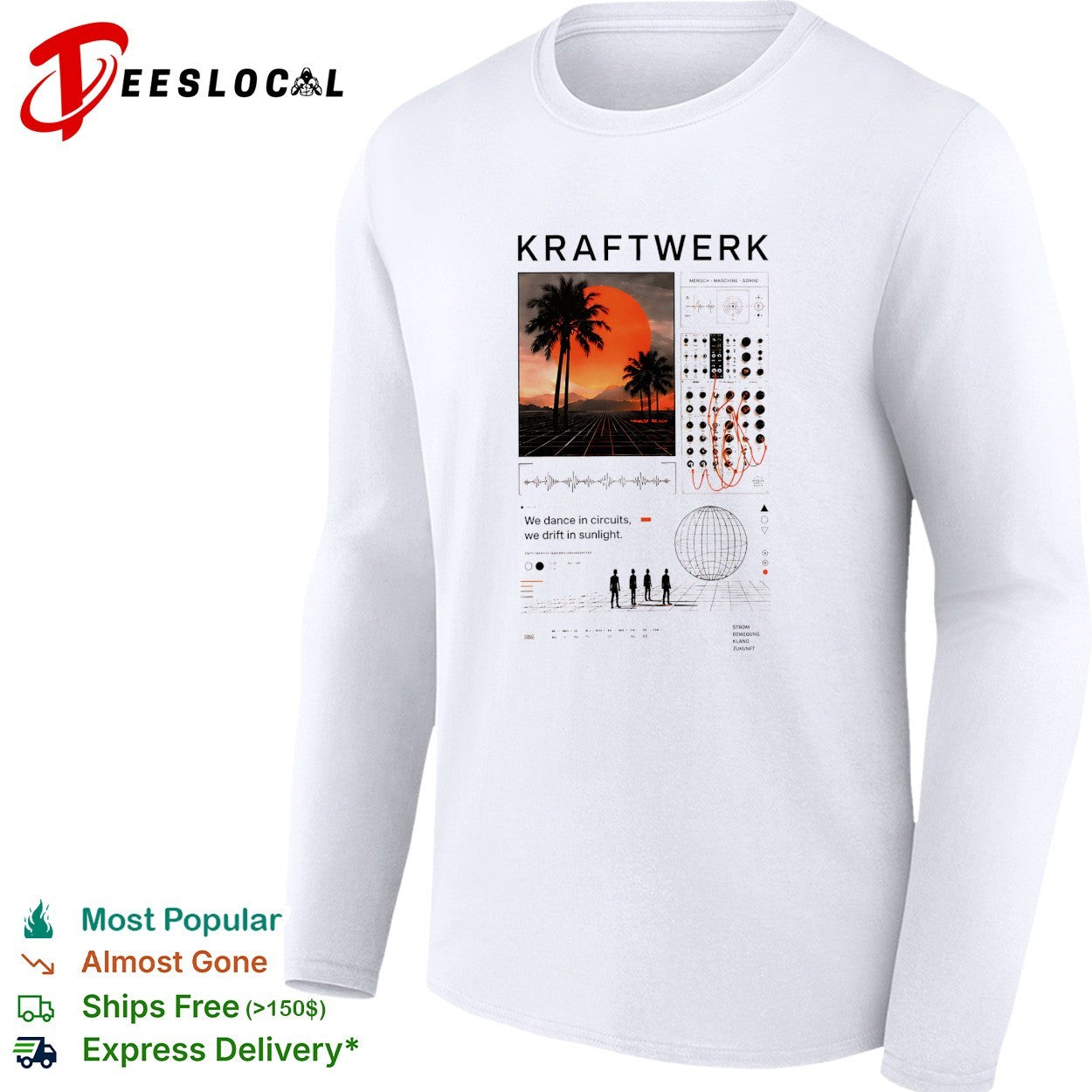 Kraftwerk we dance in circuits we drift in sunlight Mensch Maschine Sonne shirt