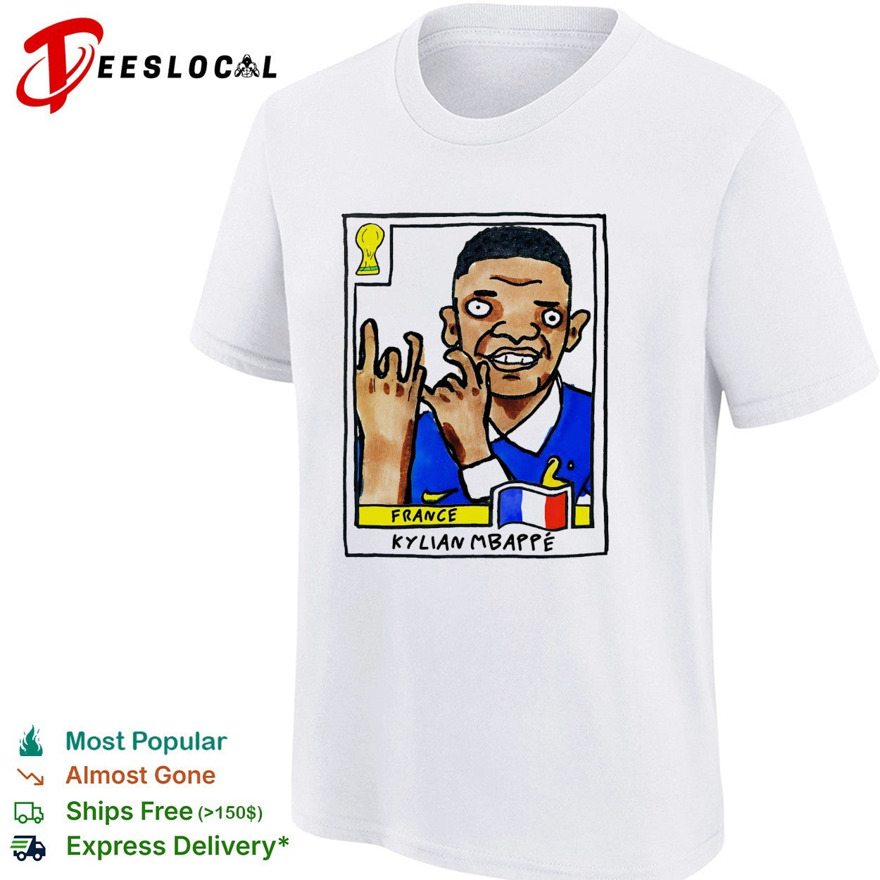Kylian Mbappé France soccer player funny pose collectible card shirt