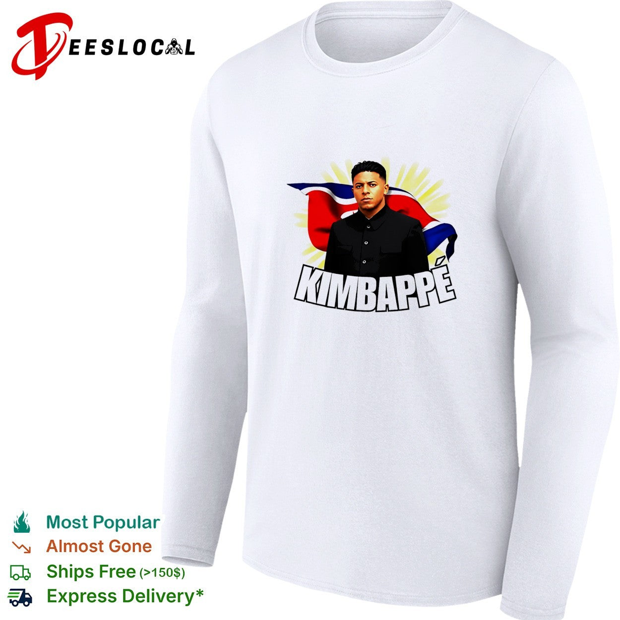 Kylian Mbappe Kim Jong Un North Korea Political Parody Kimbappe Mashup shirt