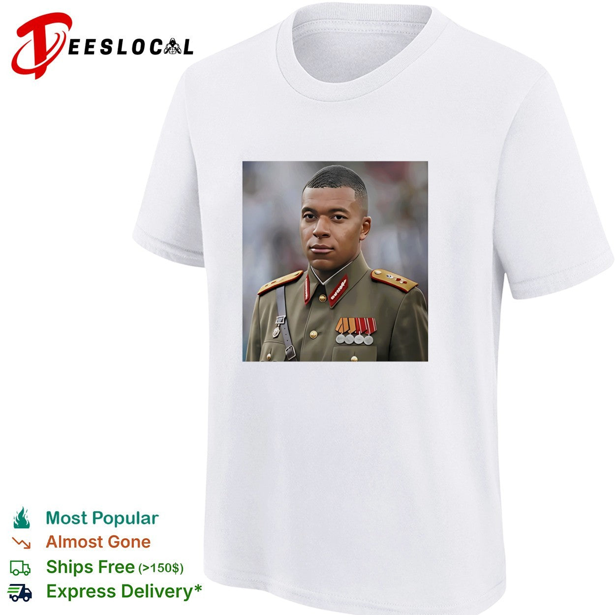Kylian Mbappe military uniform photo shirt
