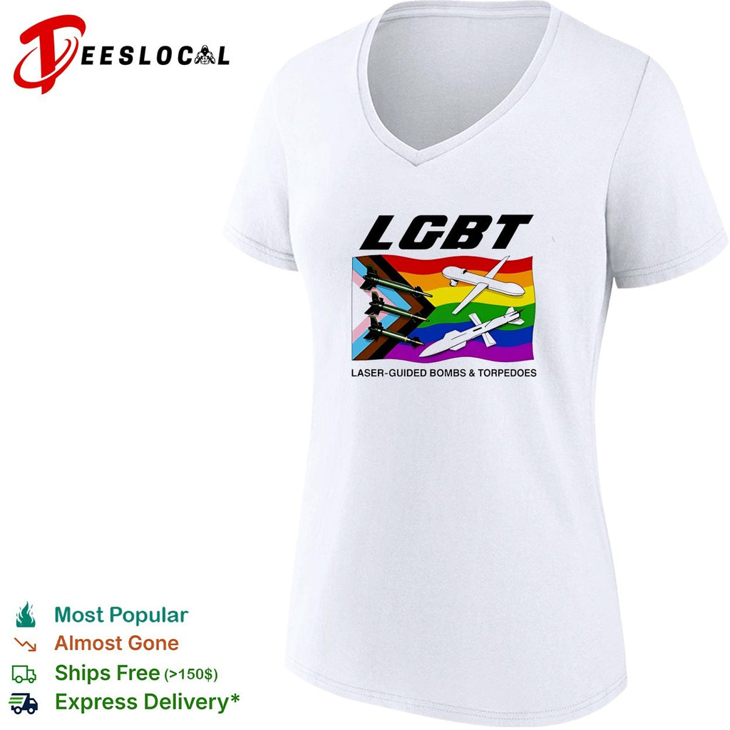 LGBT laser guided bombs and torpedoes pride flag military shirt