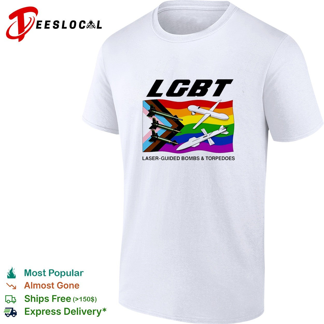 LGBT laser guided bombs and torpedoes pride flag military shirt