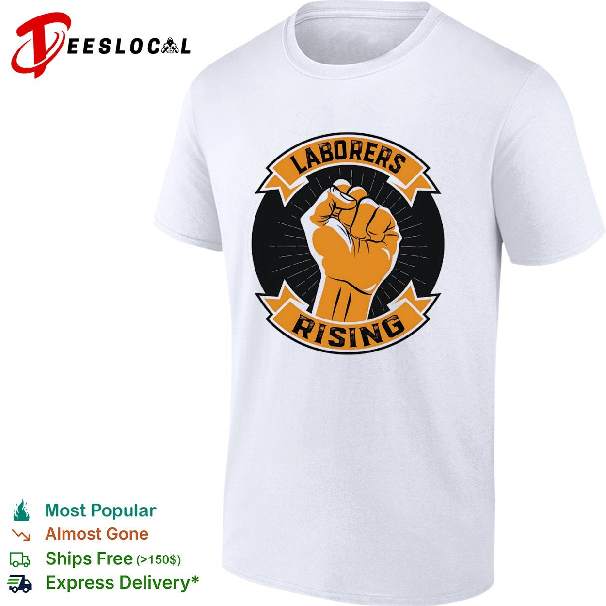 Laborers Rising Fist Solidarity Power Union Shirt