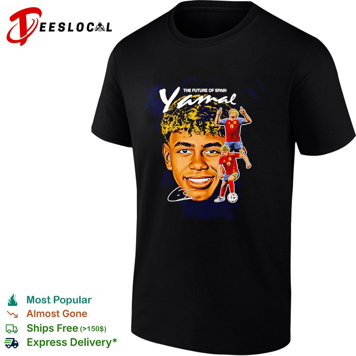 Lamine Yamal the future of Spain number 19 portrait shirt