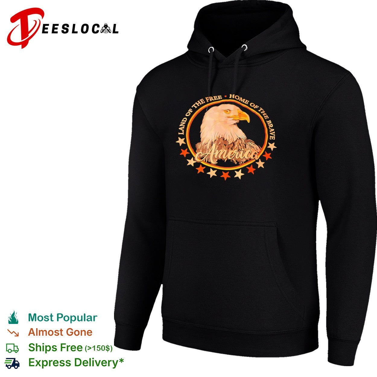 Land of the Free Home of the Brave America Bald Eagle shirt