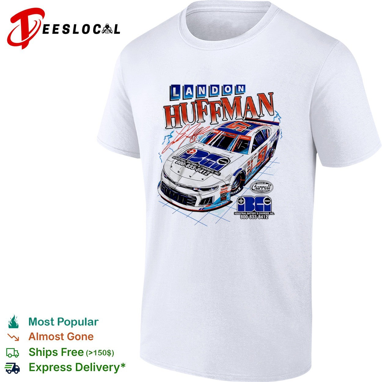 Landon Huffman 57 Industrial Battery and Charger Carroll Speed shirt