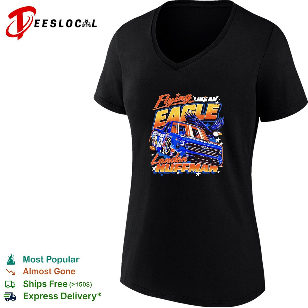 Landon Huffman flying like an eagle NASCAR truck 75 bald eagle shirt