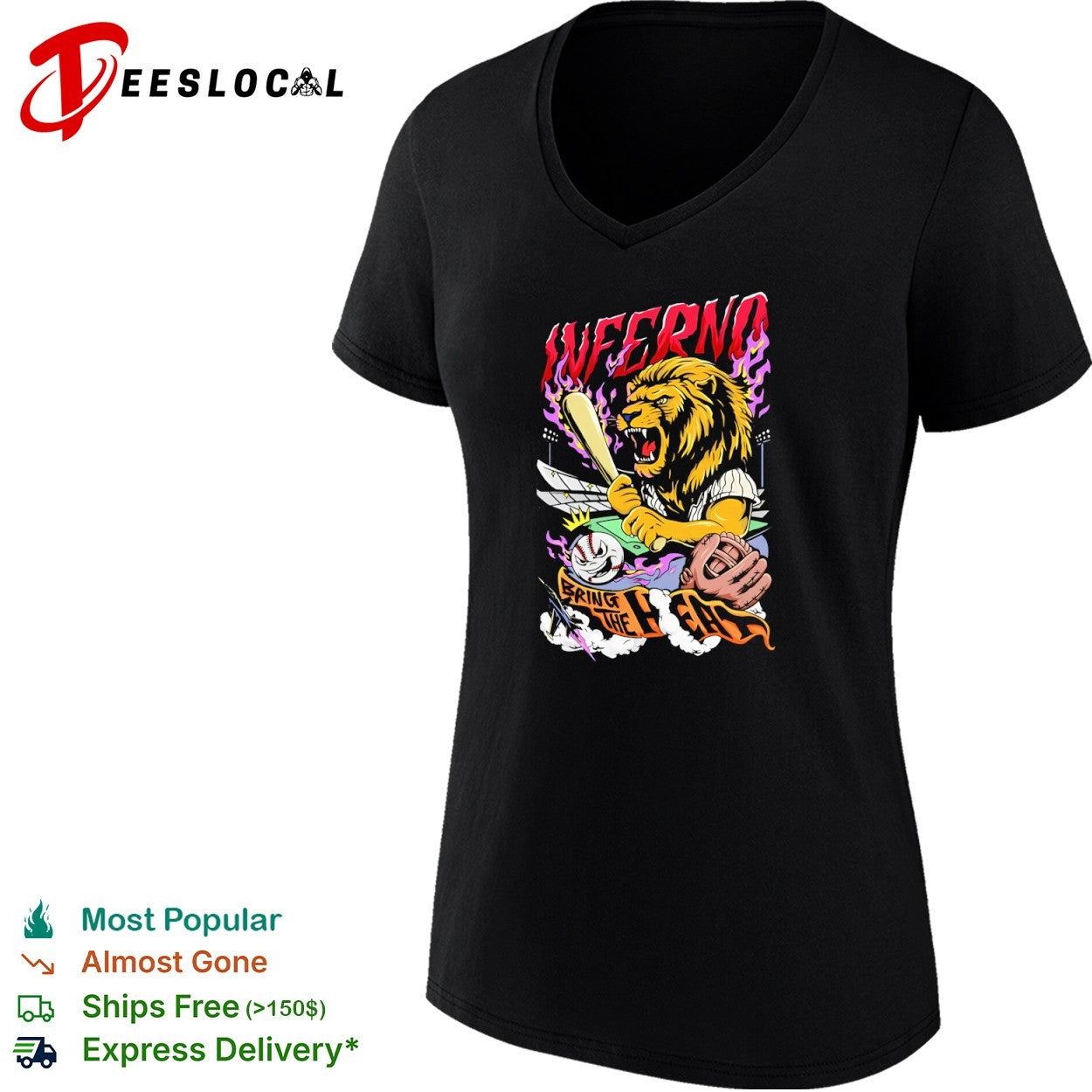 Las Vegas Inferno Bring the Heat Baseball Lion shirt