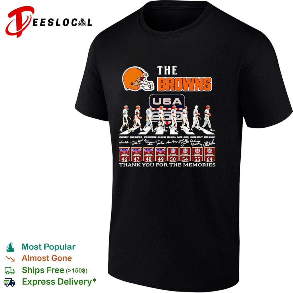 Leroy Kelly Paul Warfield Gene Hickerson Jim Brown Lou Groza Dante Lavelli The Browns shirt