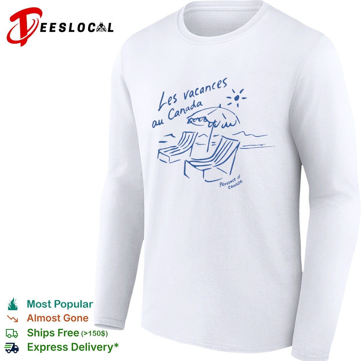 Les vacances au Canada Province of Canada beach umbrella shirt
