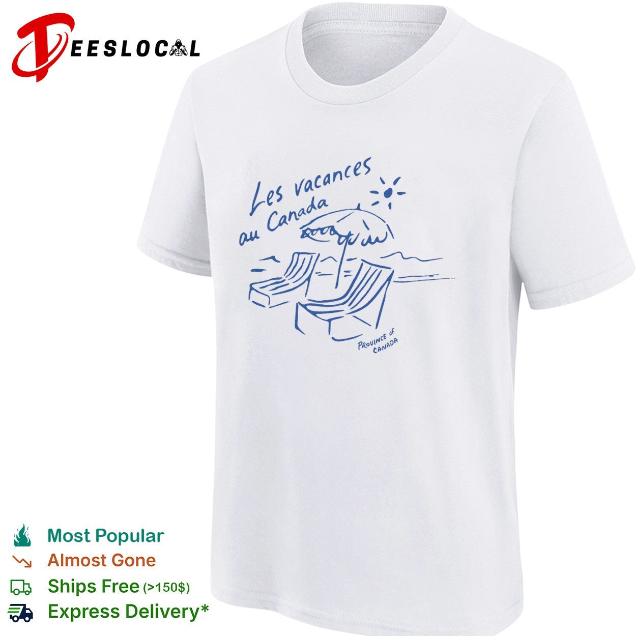 Les vacances au Canada Province of Canada beach umbrella shirt