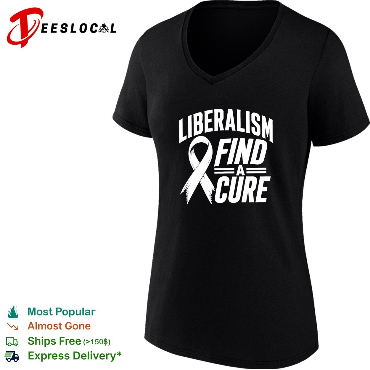 Liberalism find a cure political satire white ribbon shirt