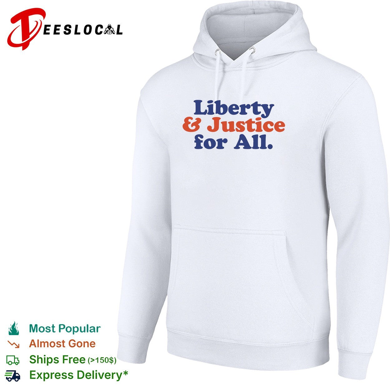 Liberty and Justice for All retro typography shirt