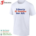 Liberty and Justice for All retro typography shirt