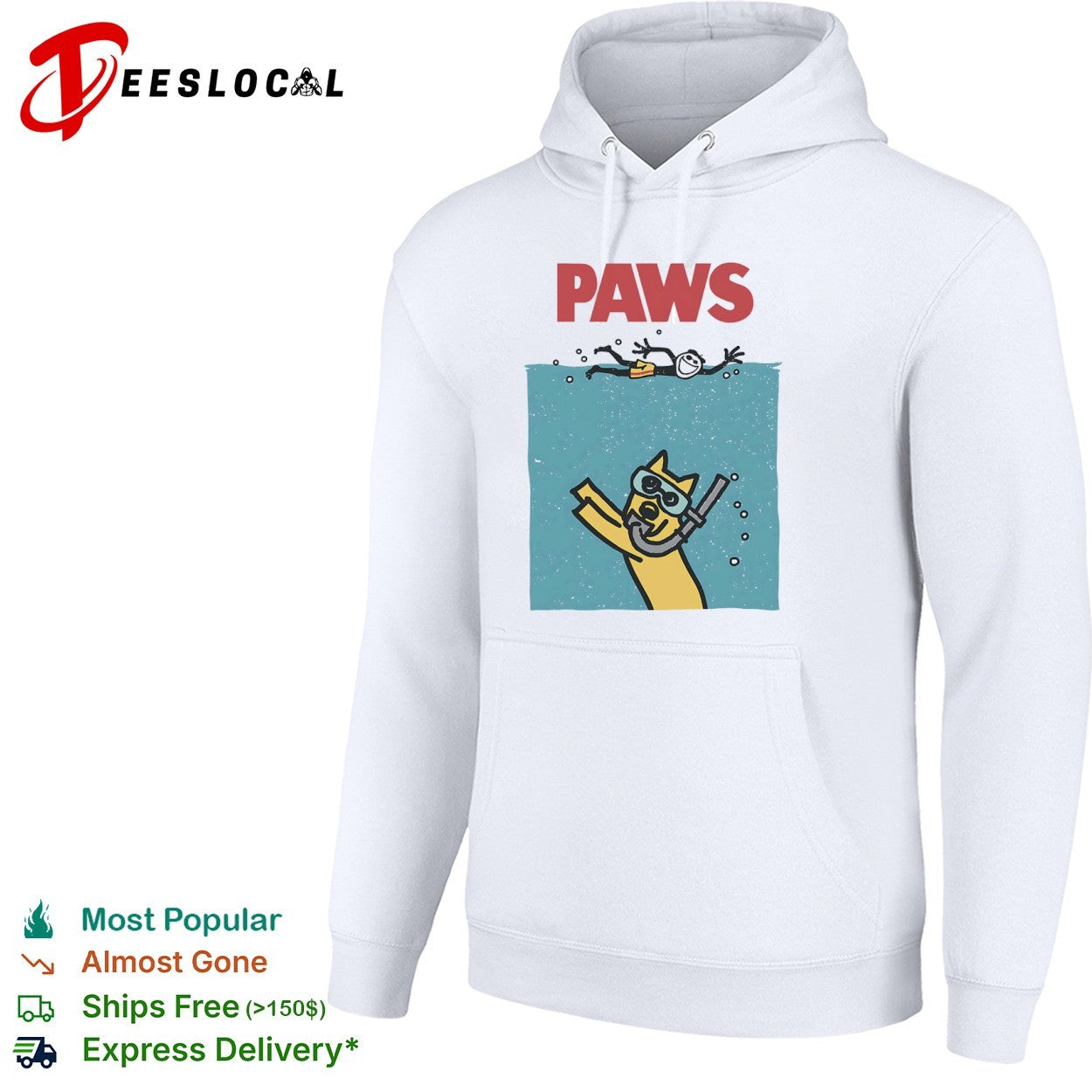 Life Is Good scuba dog paws shirt