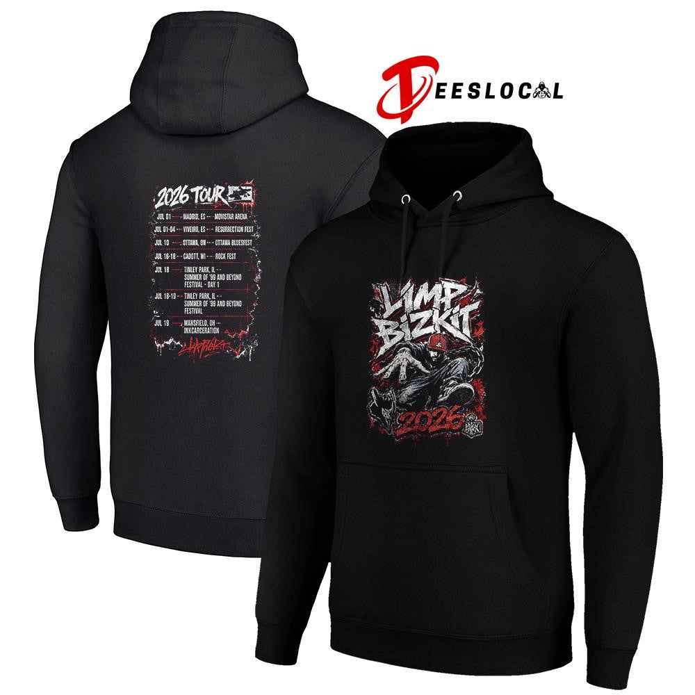 Limp Bizkit 2026 tour dates schedule graphic shirt