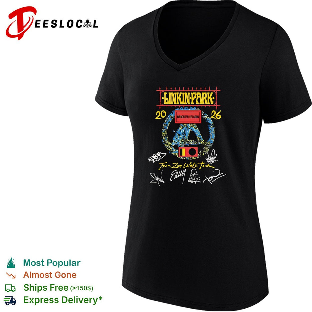 Linkin Park From Zero World Tour 2026 Werchter Belgium Signatures Concert Event shirt