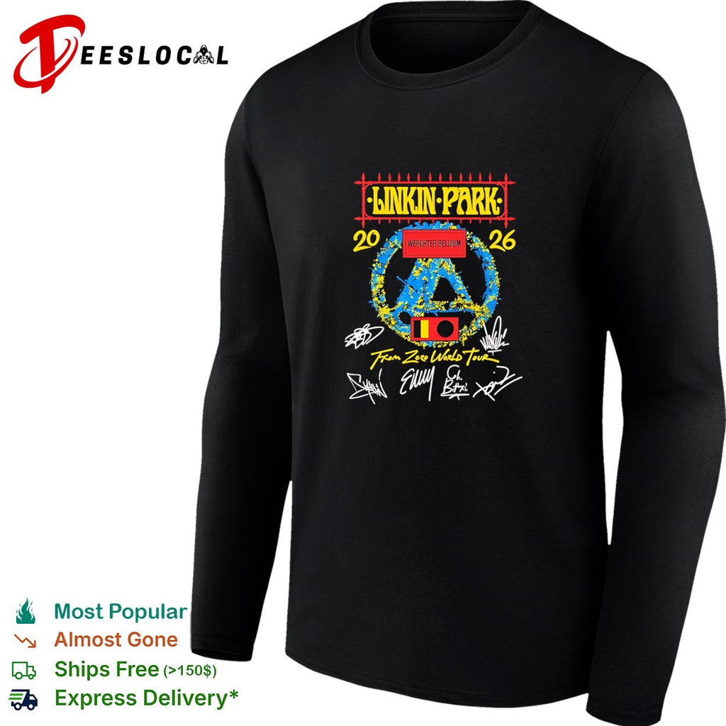 Linkin Park From Zero World Tour Werchter Belgium 2026 signatures shirt