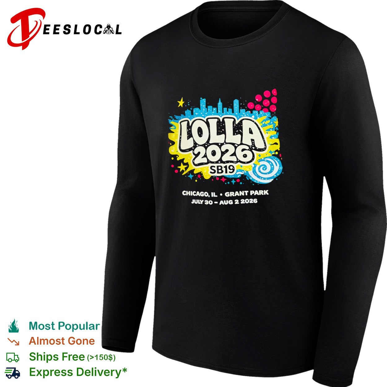 Lolla 2026 SB19 Chicago IL Grant Park July 30 Aug 2 2026 Concert Fan Event shirt