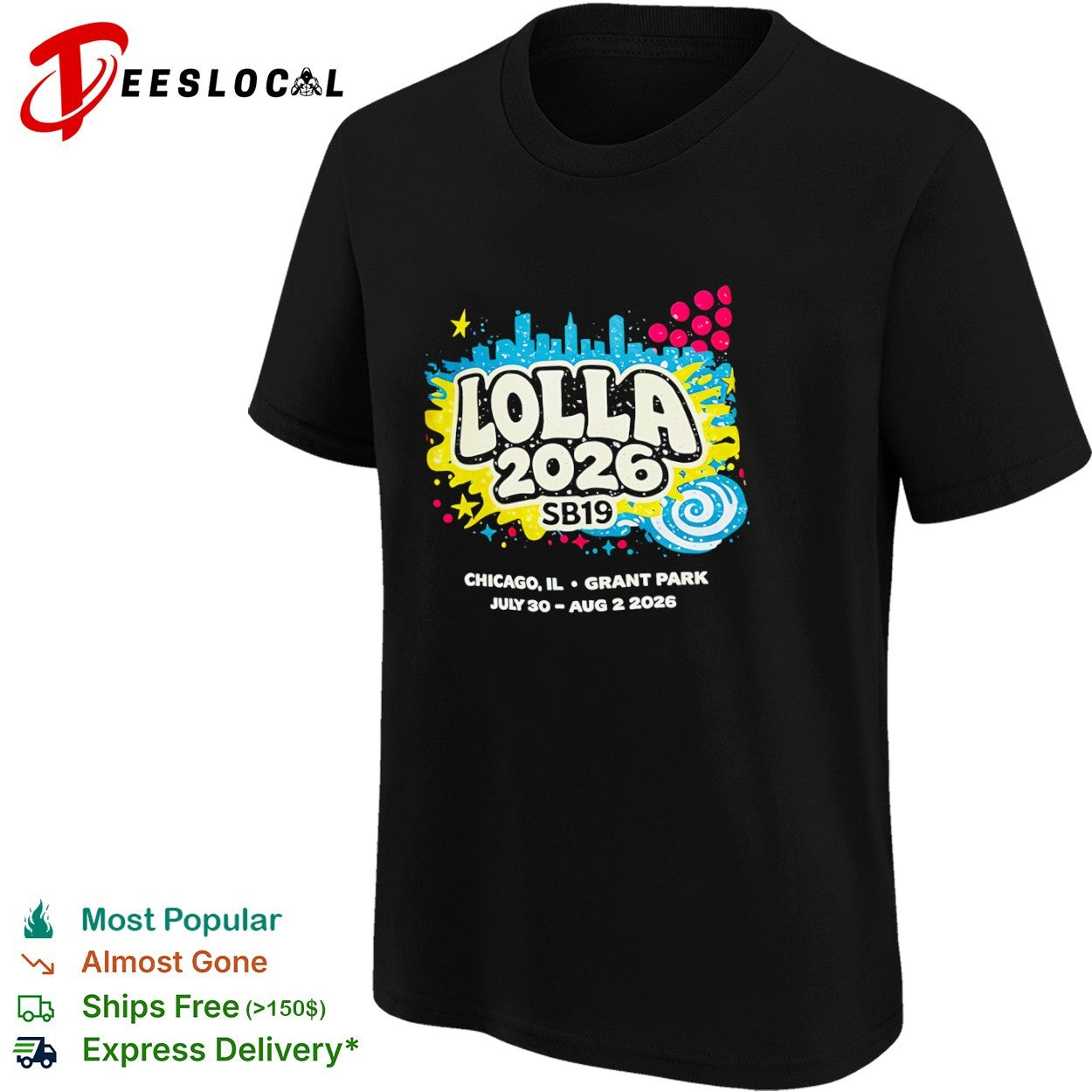 Lolla 2026 SB19 Chicago IL Grant Park July 30 Aug 2 2026 Concert Fan Event shirt