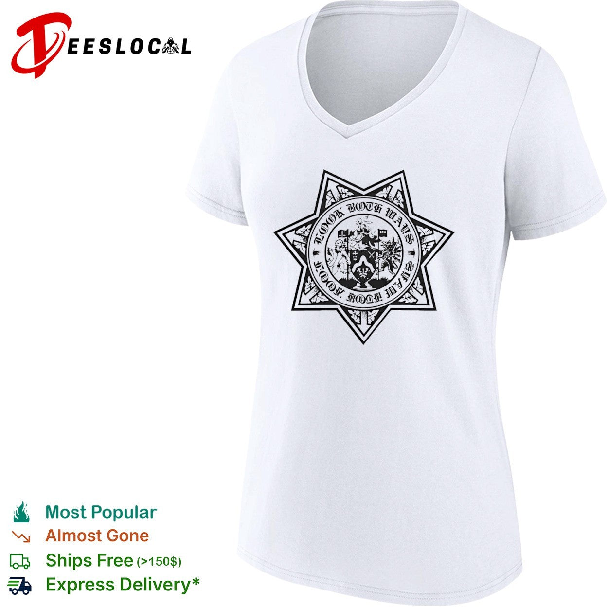 Look Both Ways Heraldic Coat of Arms Crest Shield Lion Dragon Badge Symbol shirt