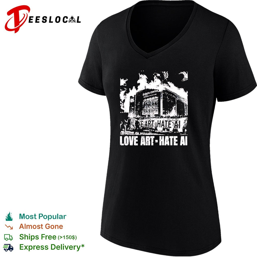 Love art hate AI protest shirt