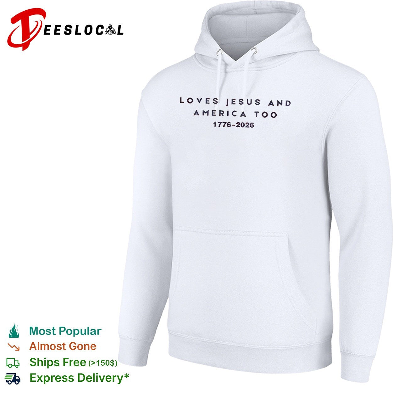 Loves Jesus and America too 1776 2026 faith patriotic christianity freedom shirt
