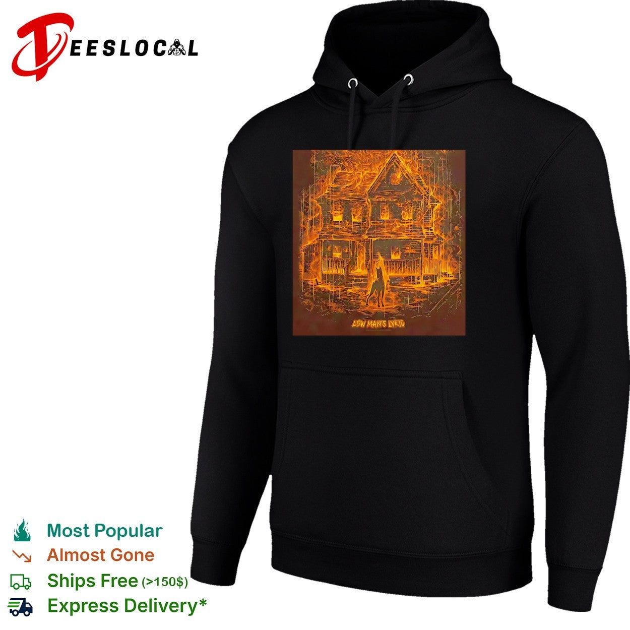 Low man’s lyric burning house horse shirt