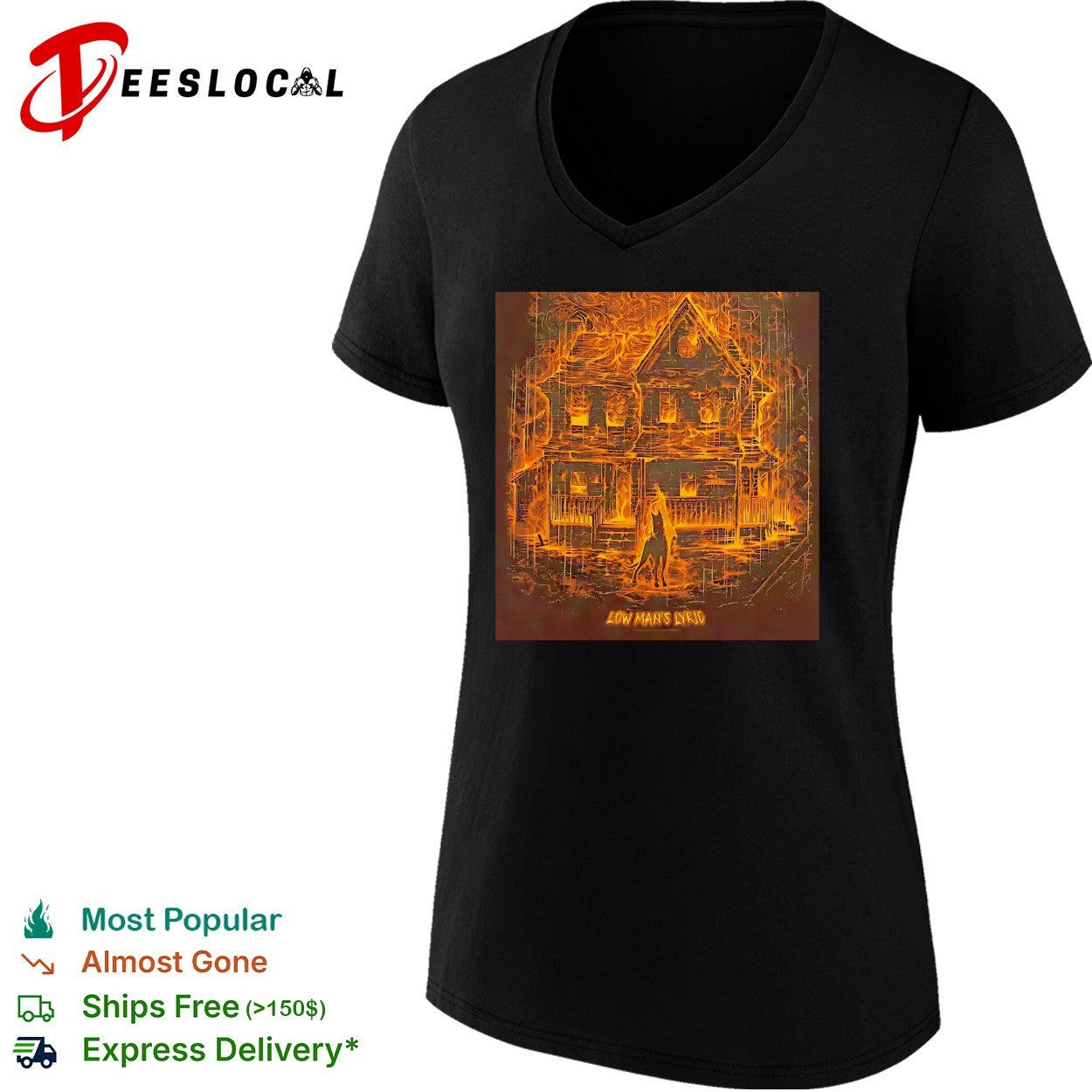 Low man’s lyric burning house horse shirt