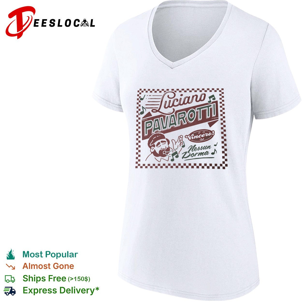 Luciano Pavarotti Vincero Nessun Dorma shirt