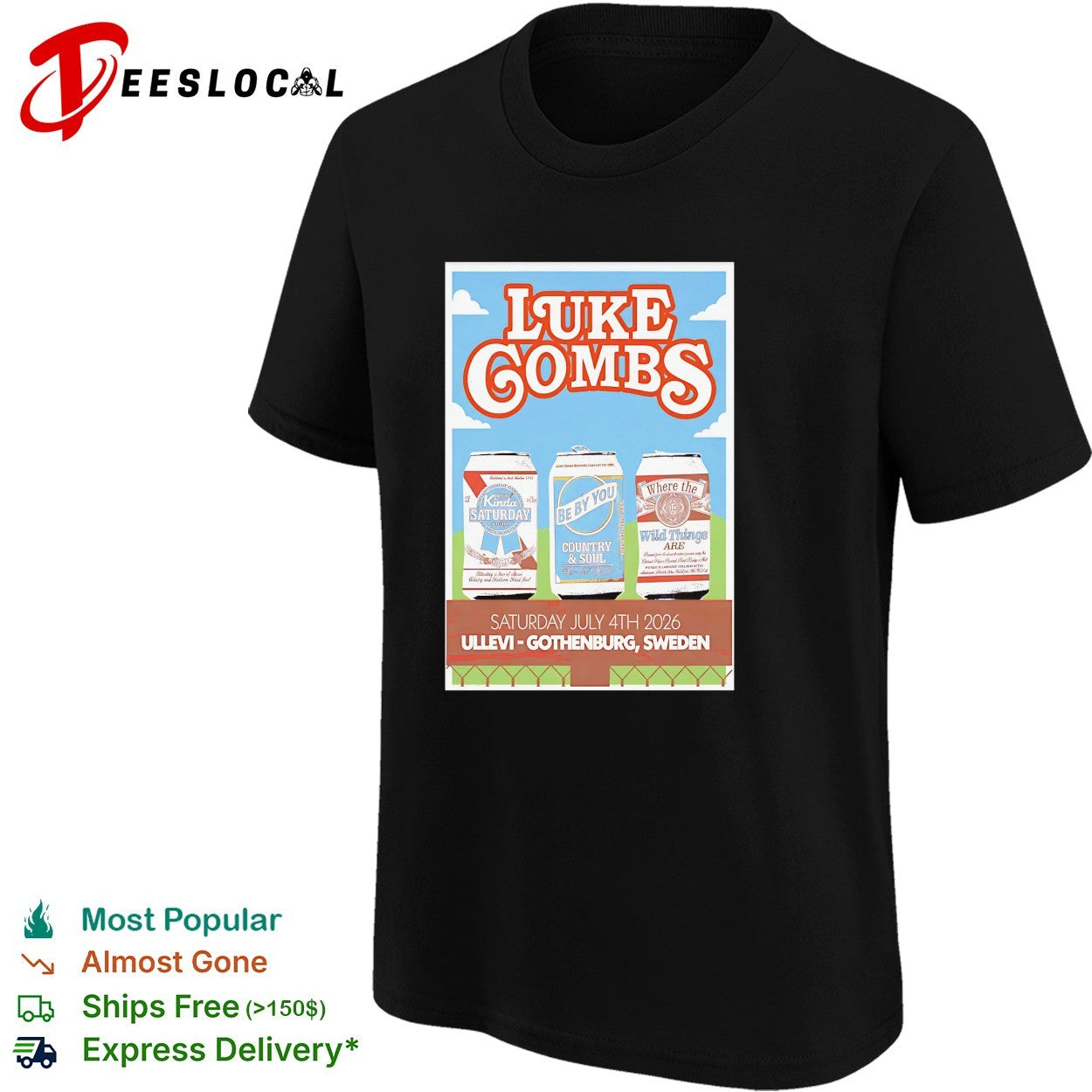 Luke Combs Gothenburg, Sweden Jul 4 2026 poster shirt
