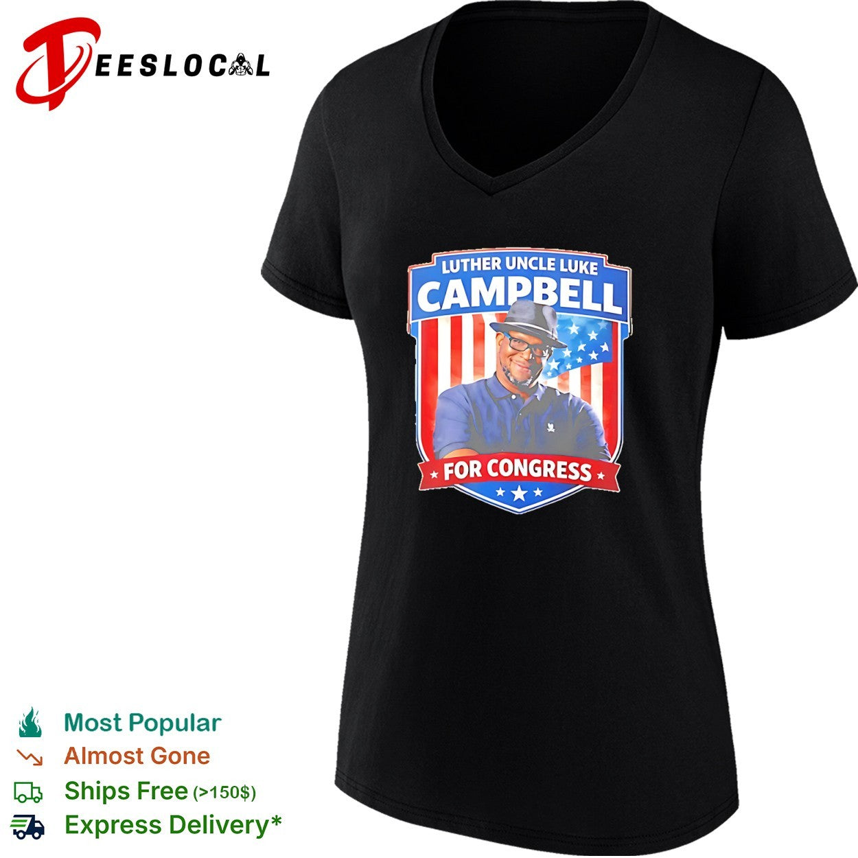 Luther Uncle Luke Campbell for Congress United States Flag shirt