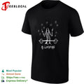 MJ Lenderman holding swords lifting barbell shirt