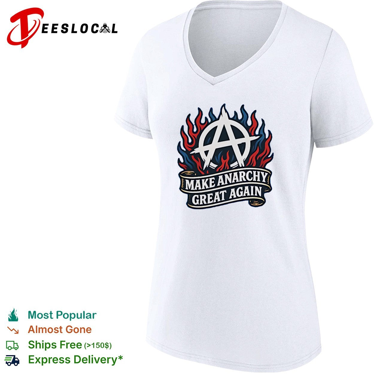 Make Anarchy Great Again anarchy symbol flames shirt