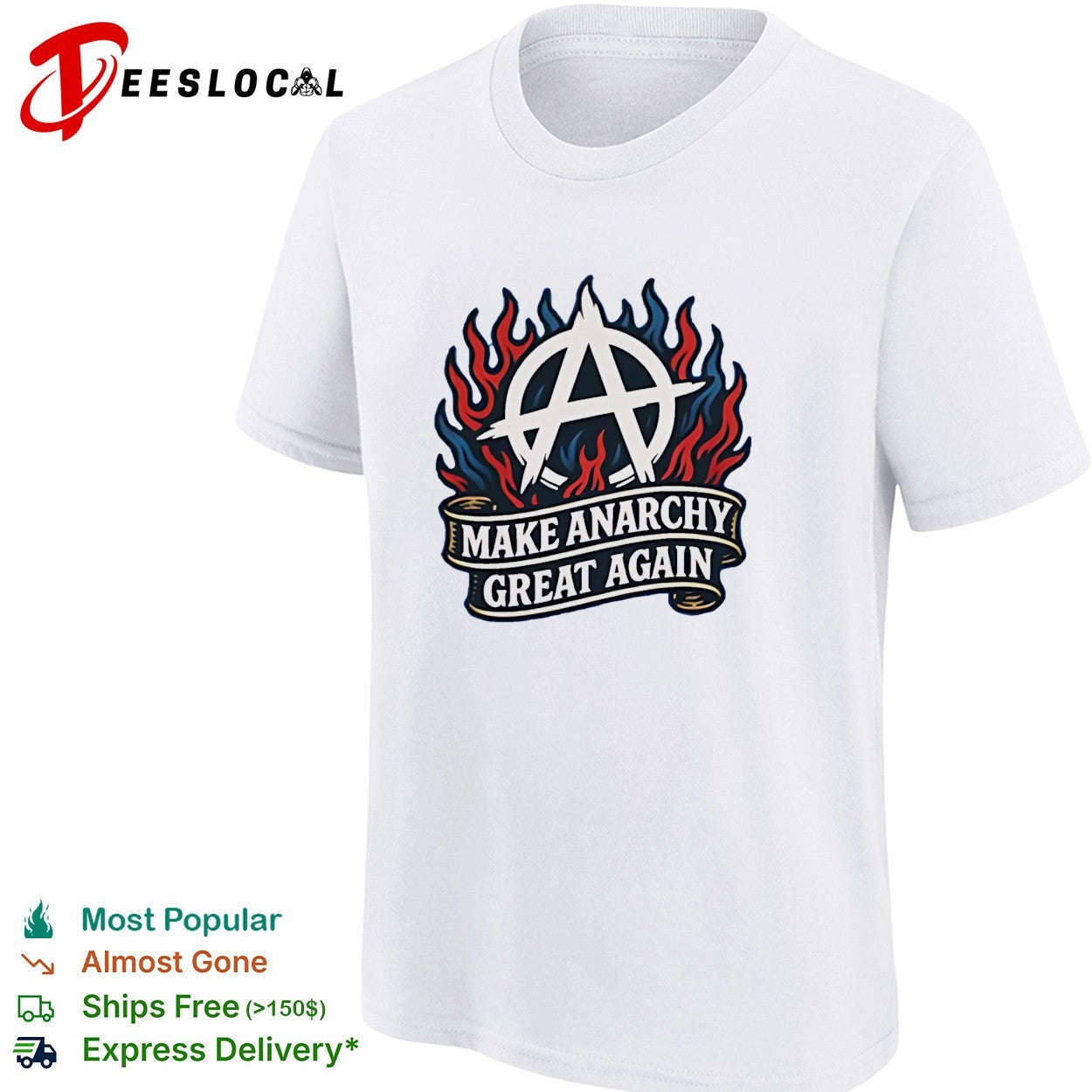 Make Anarchy Great Again anarchy symbol flames shirt
