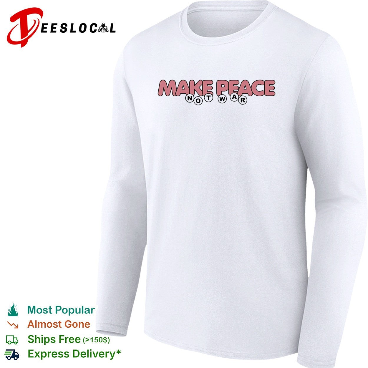 Make peace not war art logo vintage shirt
