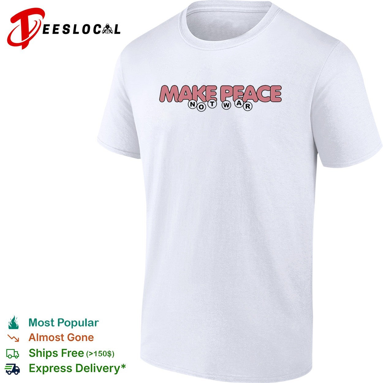 Make peace not war art logo vintage shirt