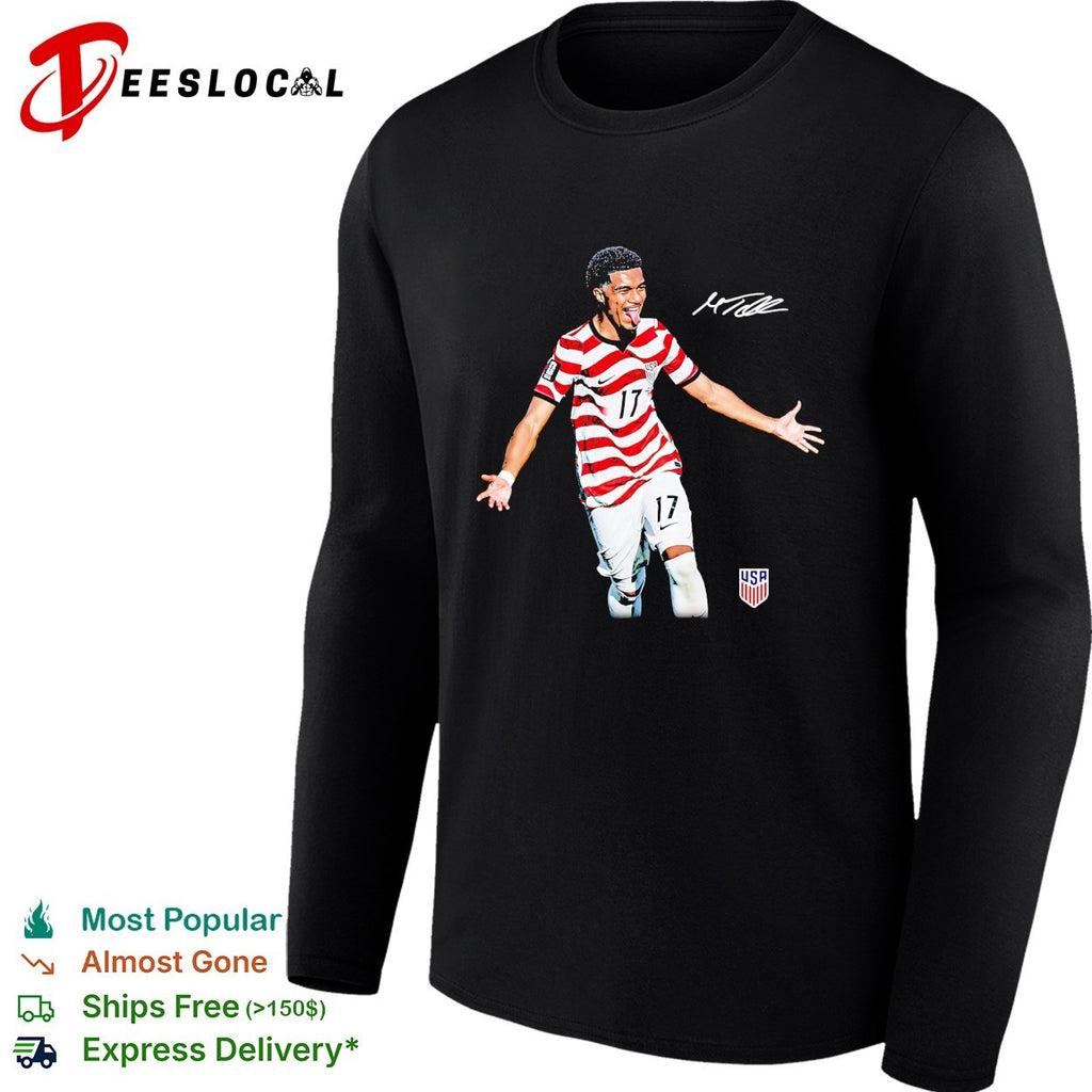 Malik Tillman US soccer number 17 running signature shirt
