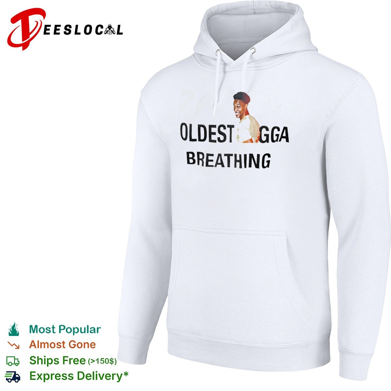Man smiling oldest breathing shirt