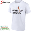 Man smiling oldest breathing shirt