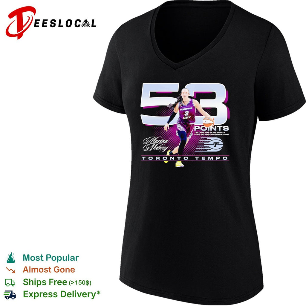 Marina Mabrey Toronto Tempo 53 Points tied for the most points in a WNBA game shirt