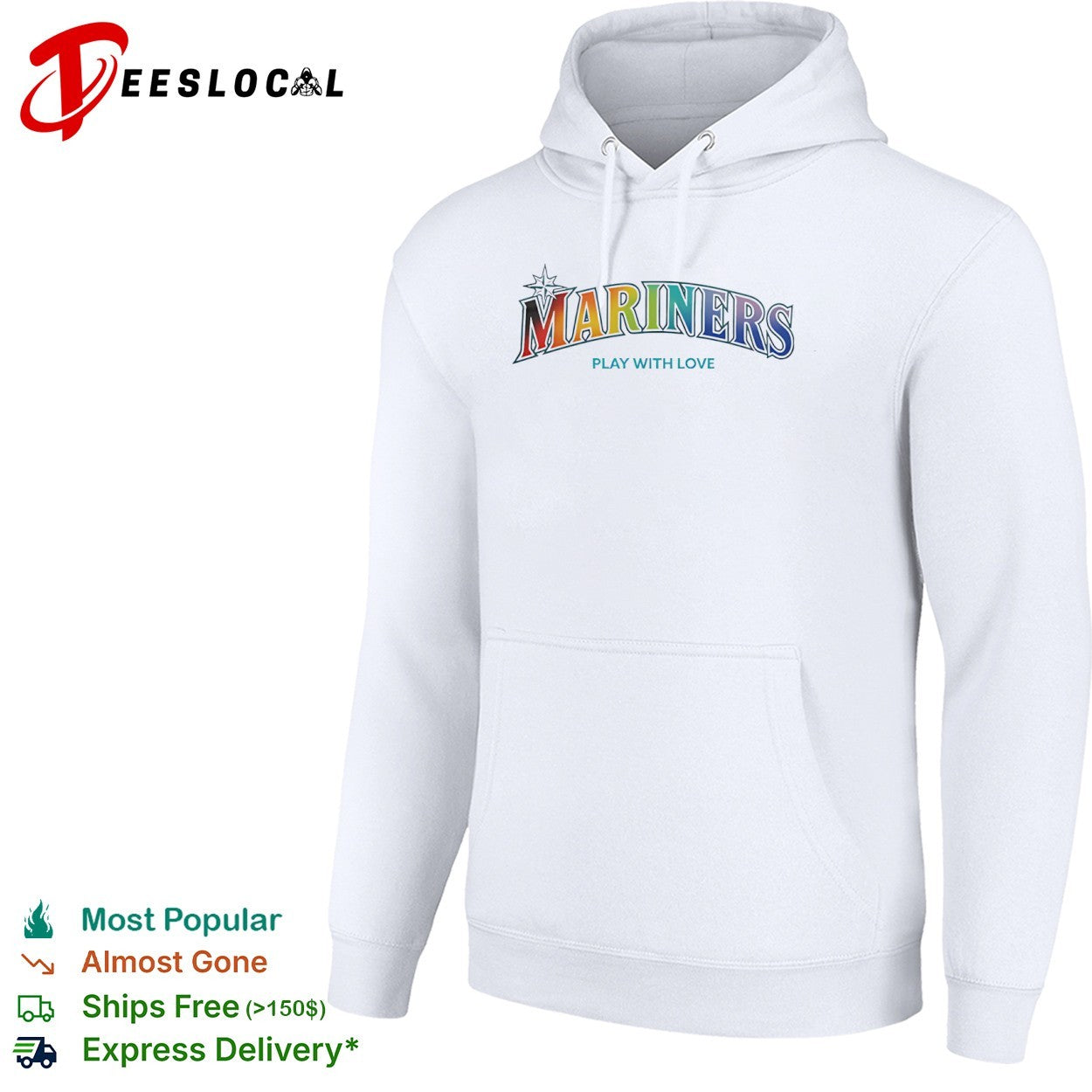 Mariners Play with Love Seattle Mariners MLB Baseball Rainbow Shirt